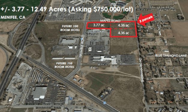 +/- 3.77 – 12.49 Acres (Asking $750,000/lot) MENIFEE, CA