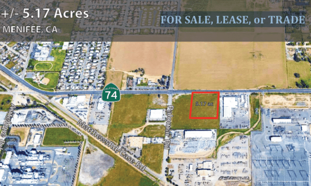 +-5.17 Acres of Frontage on Highway 74, Menifee, California FOR SALE, LEASE, or TRADE